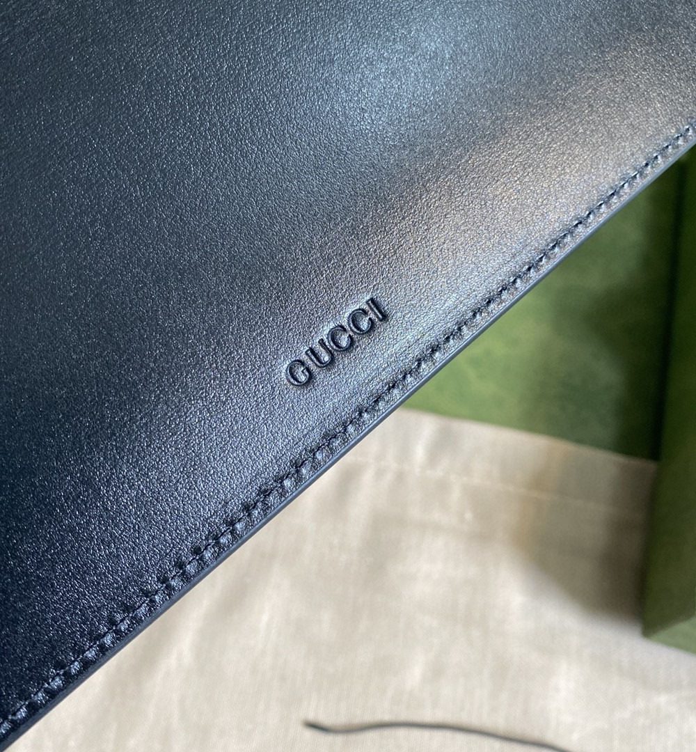 1:1 Replica Gucci Marmont Pouch Black  31cm GG 475317 DJ20T 1000