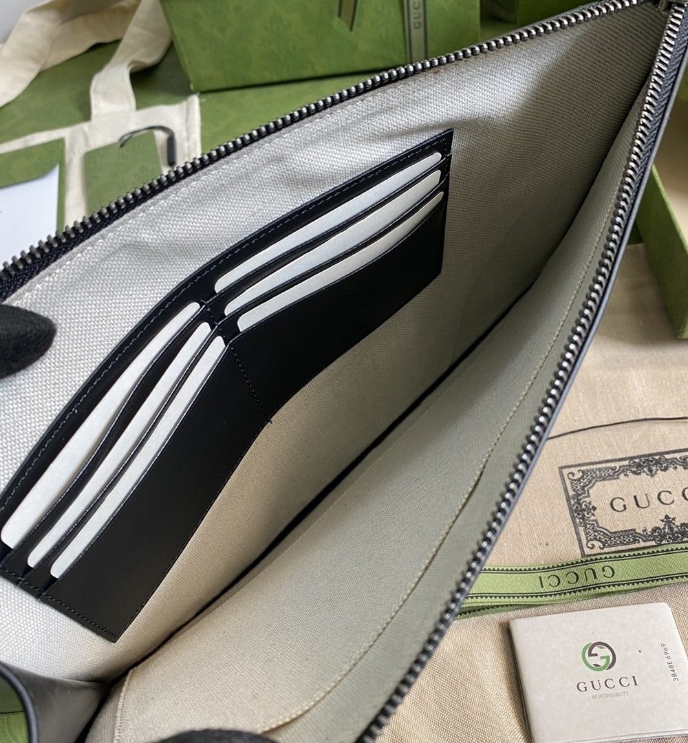 1:1 Replica Gucci Marmont Pouch Black  31cm GG 475317 DJ20T 1000