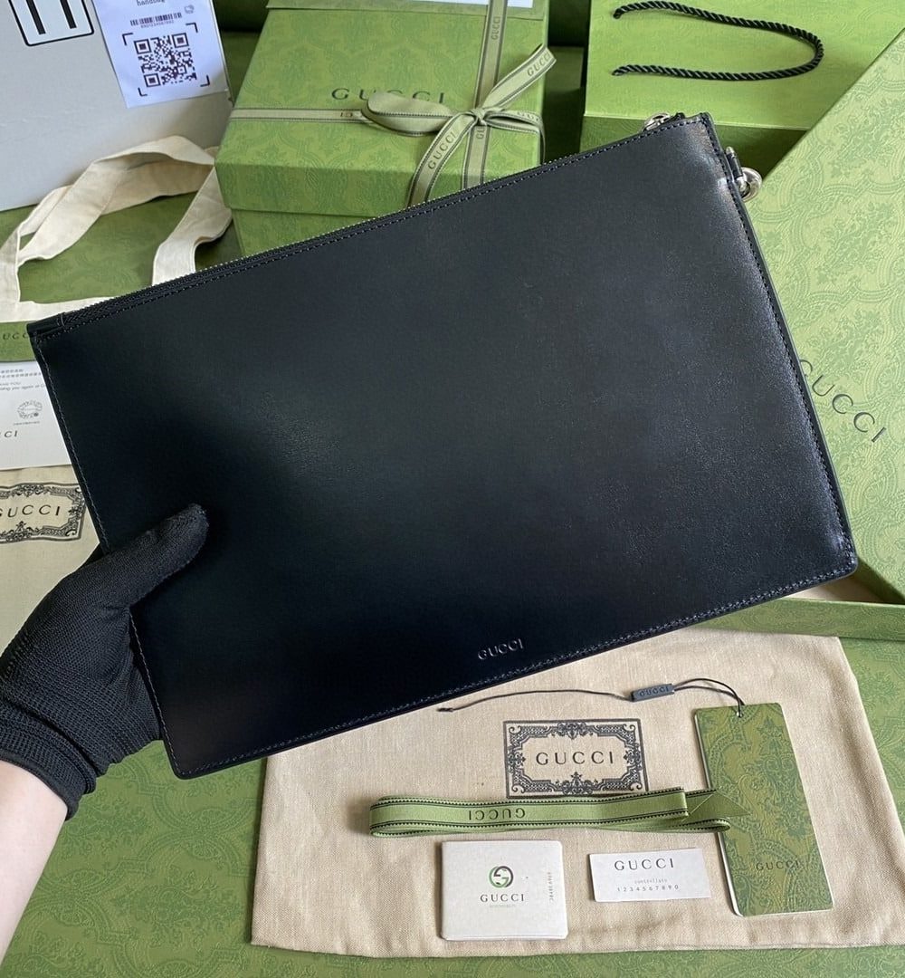 1:1 Replica Gucci Marmont Pouch Black  31cm GG 475317 DJ20T 1000