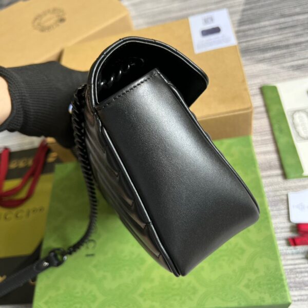 1:1 Replica Gucci Marmont Small Matelasse Shoulder Bag Black For Women, Women's Bags 10in/25cm GG