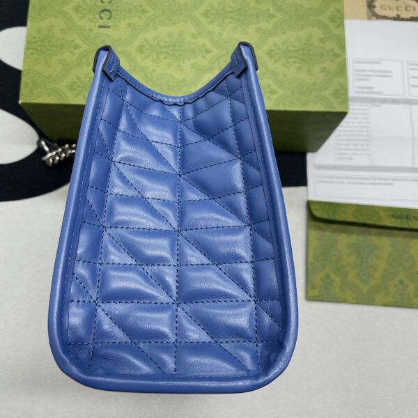 1:1 Replica Gucci Marmont Small Matelasse Tote Blue For Women, Women's Bags 26.5 in/10.4cm GG ‎‎675796 UM8BF 4340