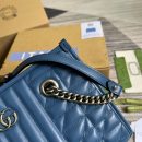 1:1 Replica Gucci Marmont Small Matelasse Tote Blue For Women, Women's Bags 26.5 in/10.4cm GG ‎‎675796 UM8BF 4340