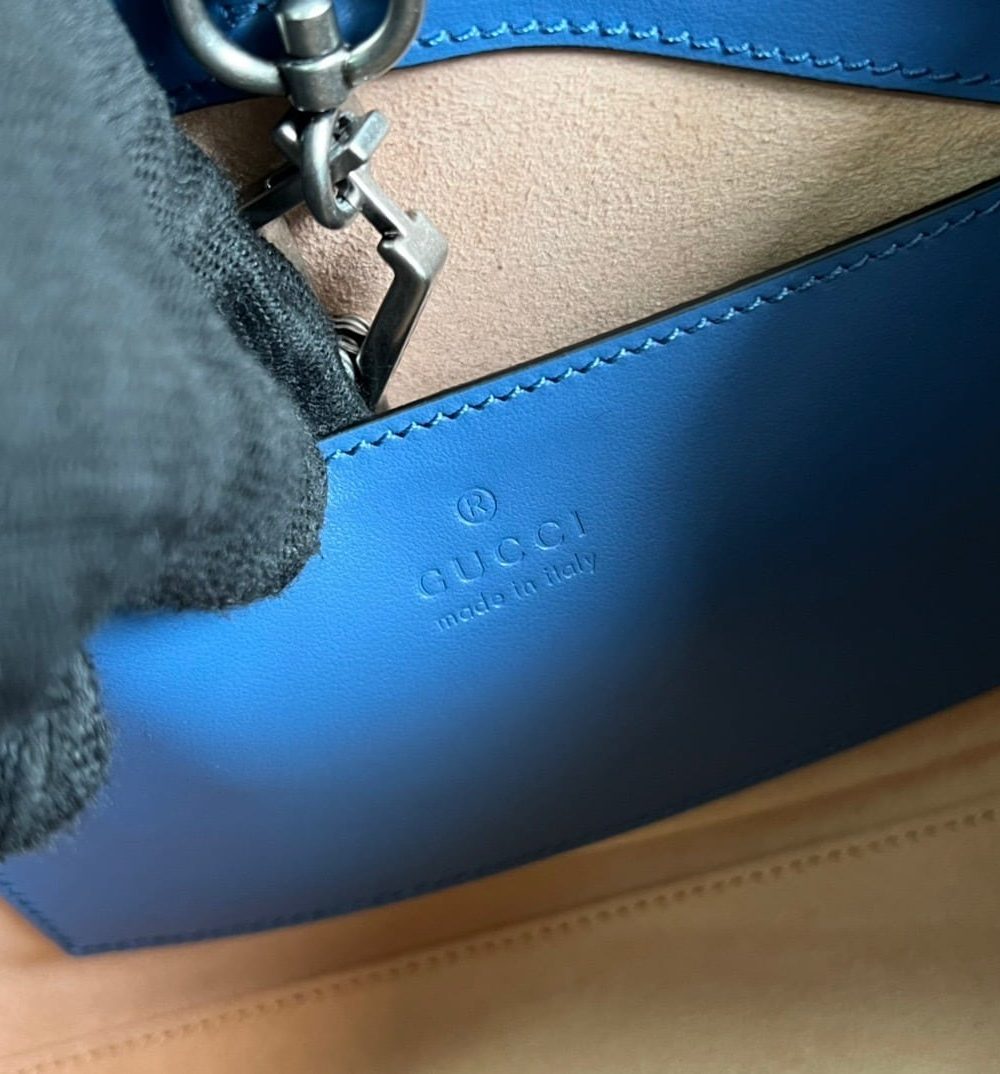 1:1 Replica Gucci Marmont Small Matelasse Tote Blue For Women, Women's Bags 26.5 in/10.4cm GG ‎‎675796 UM8BF 4340