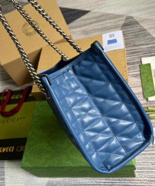 1:1 Replica Gucci Marmont Small Matelasse Tote Blue For Women, Women's Bags 26.5 in/10.4cm GG ‎‎675796 UM8BF 4340