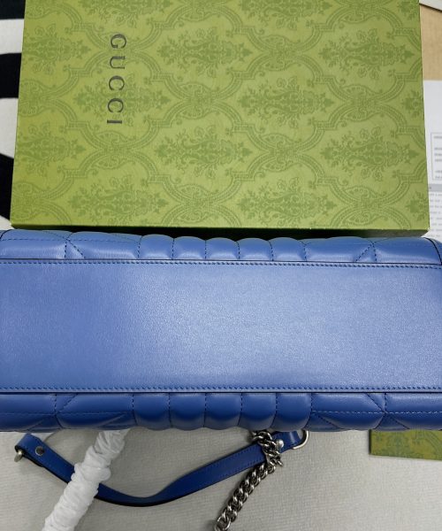 1:1 Replica Gucci Marmont Small Matelasse Tote Blue For Women, Women's Bags 26.5 in/10.4cm GG ‎‎675796 UM8BF 4340