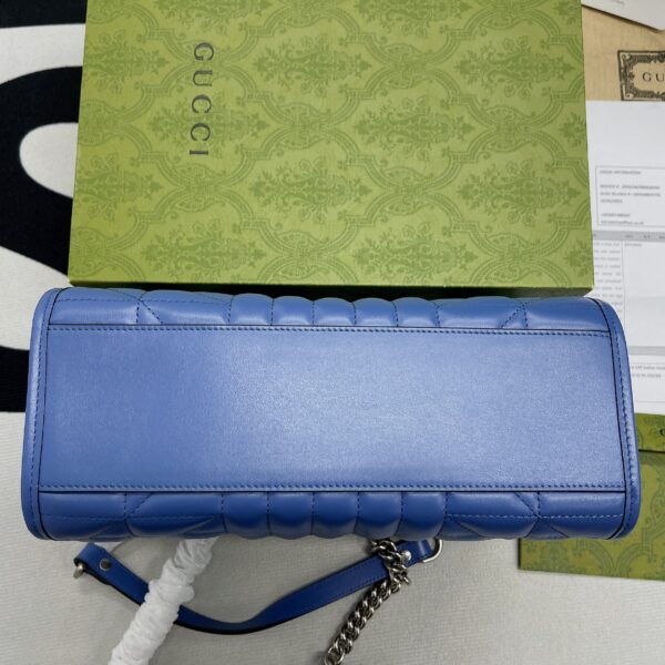1:1 Replica Gucci Marmont Small Matelasse Tote Blue For Women, Women's Bags 26.5 in/10.4cm GG ‎‎675796 UM8BF 4340