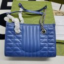 1:1 Replica Gucci Marmont Small Matelasse Tote Blue For Women, Women's Bags 26.5 in/10.4cm GG ‎‎675796 UM8BF 4340