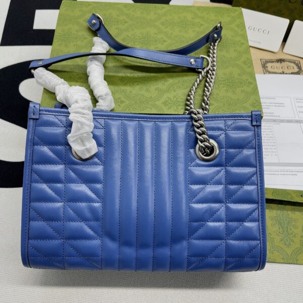1:1 Replica Gucci Marmont Small Matelasse Tote Blue For Women, Women's Bags 26.5 in/10.4cm GG ‎‎675796 UM8BF 4340