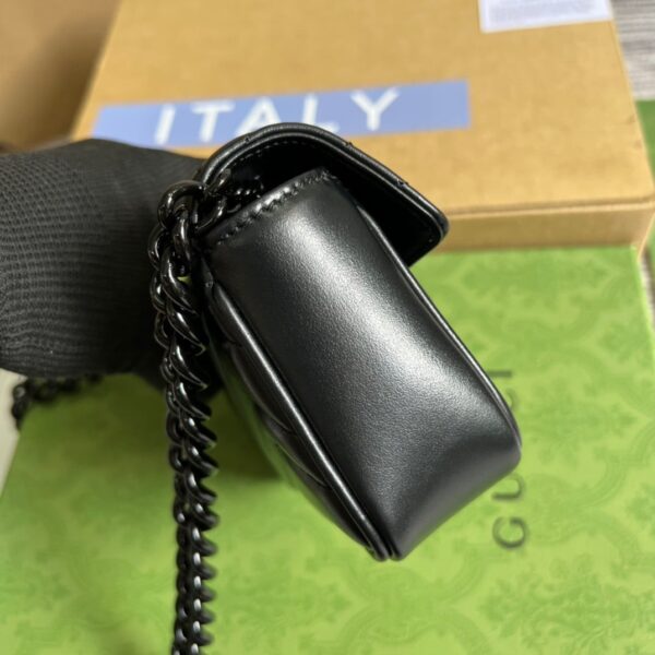 1:1 Replica Gucci Marmont Super Mini Bag Black For Women, Women's Bags 6.2in/17cm GG
