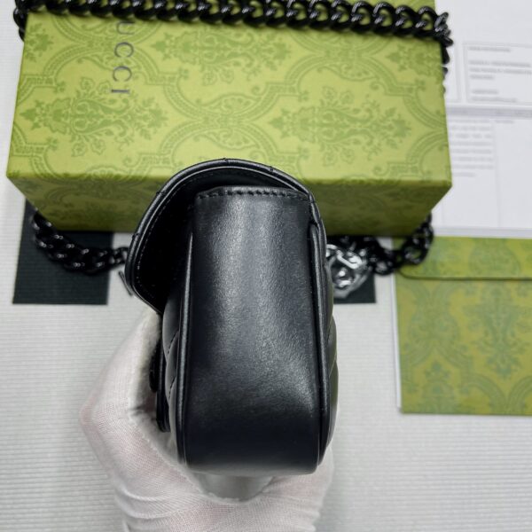 1:1 Replica Gucci Marmont Super Mini Bag Black For Women, Women's Bags 6.2in/17cm GG