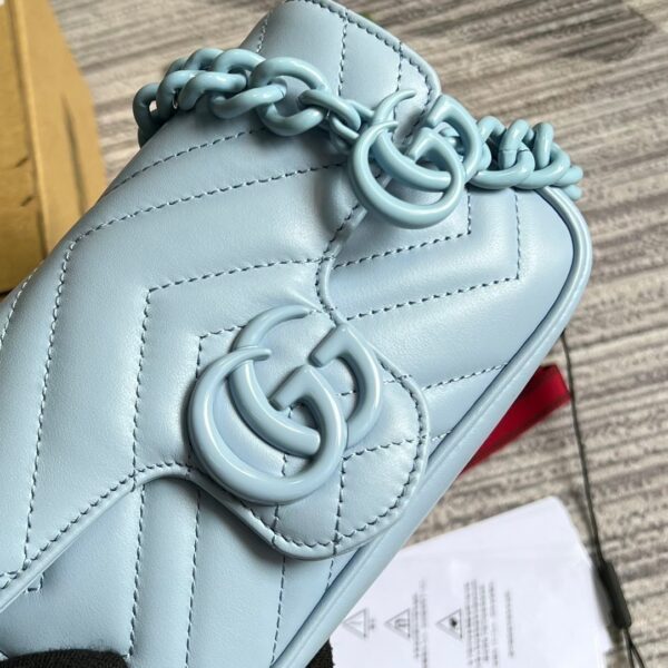 1:1 Replica Gucci Marmont Super Mini Bag Blue For Women, Women's Bags 6.2in/17cm GG