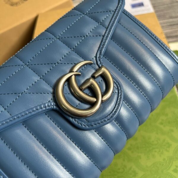 1:1 Replica Gucci Marmont Super Mini Bag Blue For Women, Women's Bags 6.2in/17cm GG 476433 DTD5F 4340