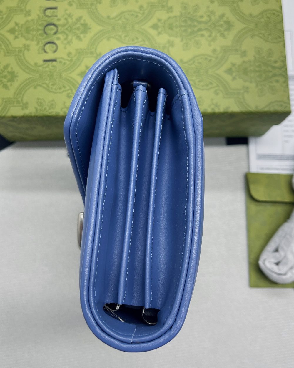 1:1 Replica Gucci Marmont Super Mini Bag Blue For Women, Women's Bags 6.2in/17cm GG 476433 DTD5F 4340