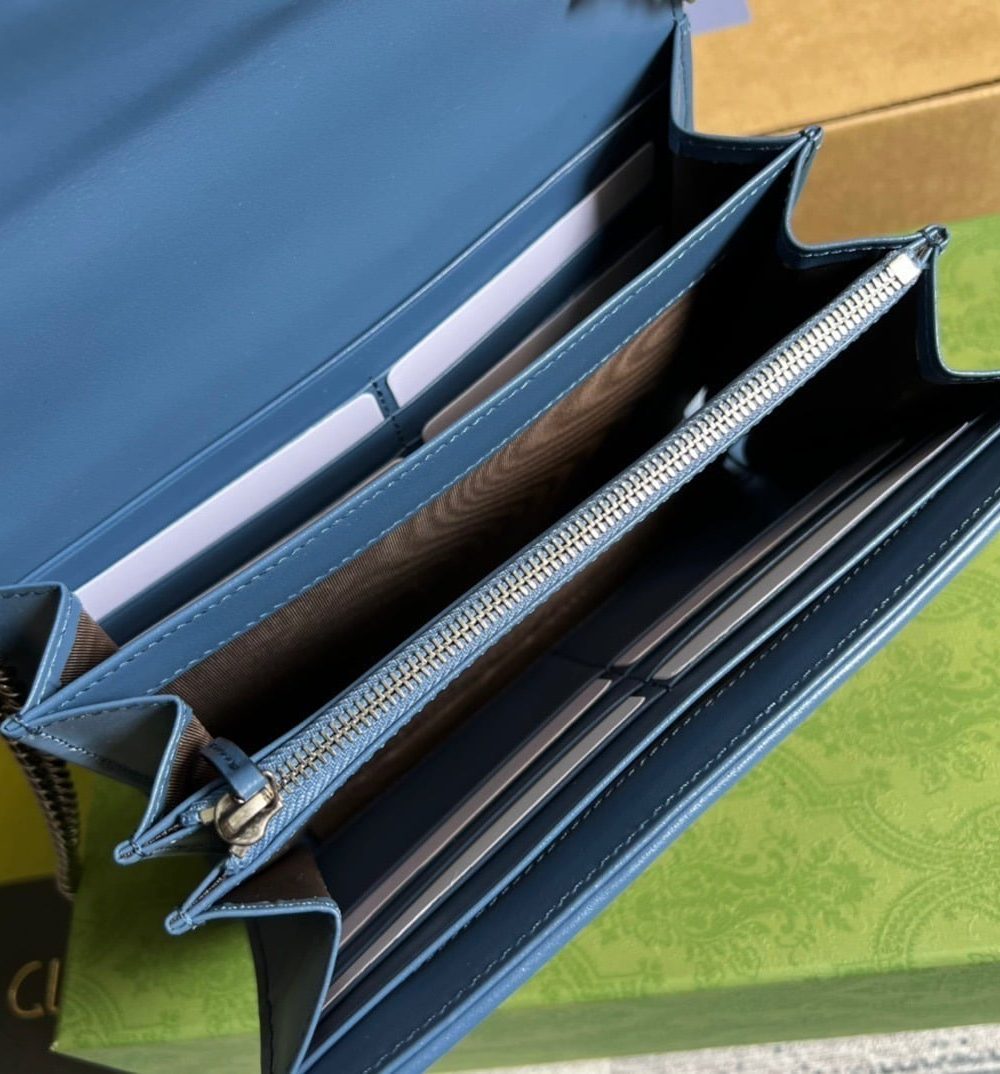 1:1 Replica Gucci Marmont Super Mini Bag Blue For Women, Women's Bags 6.2in/17cm GG 476433 DTD5F 4340