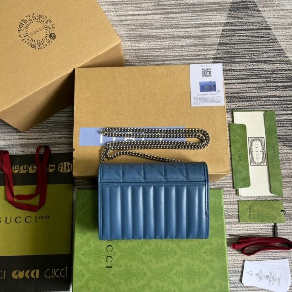 1:1 Replica Gucci Marmont Super Mini Bag Blue For Women, Women's Bags 6.2in/17cm GG 476433 DTD5F 4340