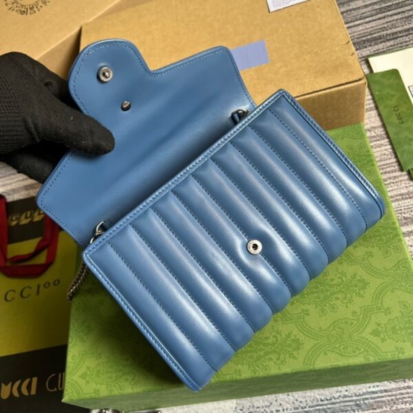 1:1 Replica Gucci Marmont Super Mini Bag Blue For Women, Women's Bags 6.2in/17cm GG 476433 DTD5F 4340