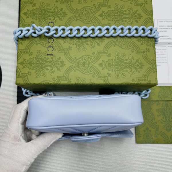 1:1 Replica Gucci Marmont Super Mini Bag Blue For Women, Women's Bags 6.2in/17cm GG