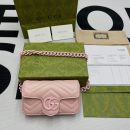 1:1 Replica Gucci Marmont Super Mini Bag Pink For Women, Women's Bags 6.2in/17cm GG