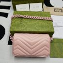 1:1 Replica Gucci Marmont Super Mini Bag Pink For Women, Women's Bags 6.2in/17cm GG