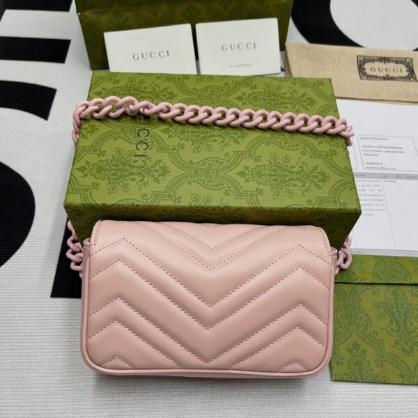 1:1 Replica Gucci Marmont Super Mini Bag Pink For Women, Women's Bags 6.2in/17cm GG