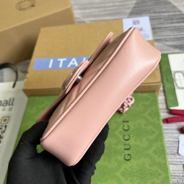 1:1 Replica Gucci Marmont Super Mini Bag Pink For Women, Women's Bags 6.2in/17cm GG