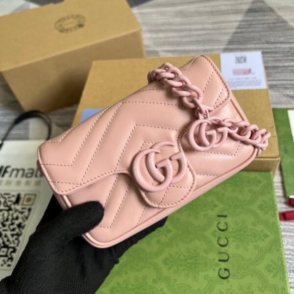 1:1 Replica Gucci Marmont Super Mini Bag Pink For Women, Women's Bags 6.2in/17cm GG