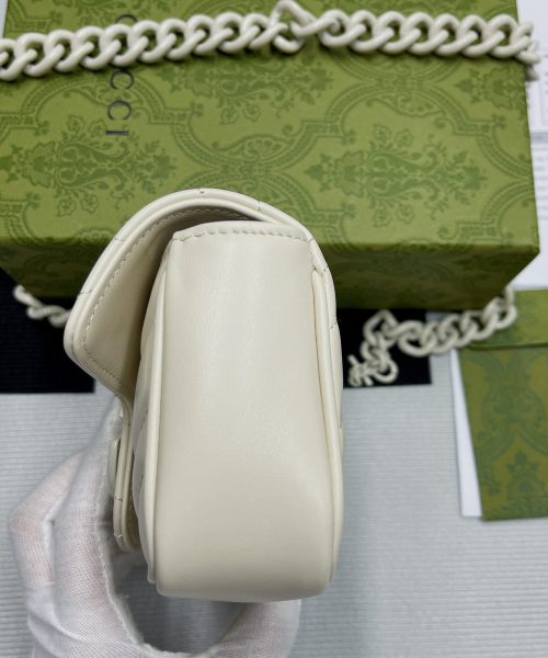 1:1 Replica Gucci Marmont Super Mini Bag White For Women, Women's Bags 6.2in/17cm GG