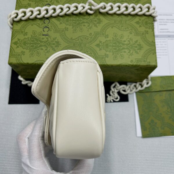 1:1 Replica Gucci Marmont Super Mini Bag White For Women, Women's Bags 6.2in/17cm GG