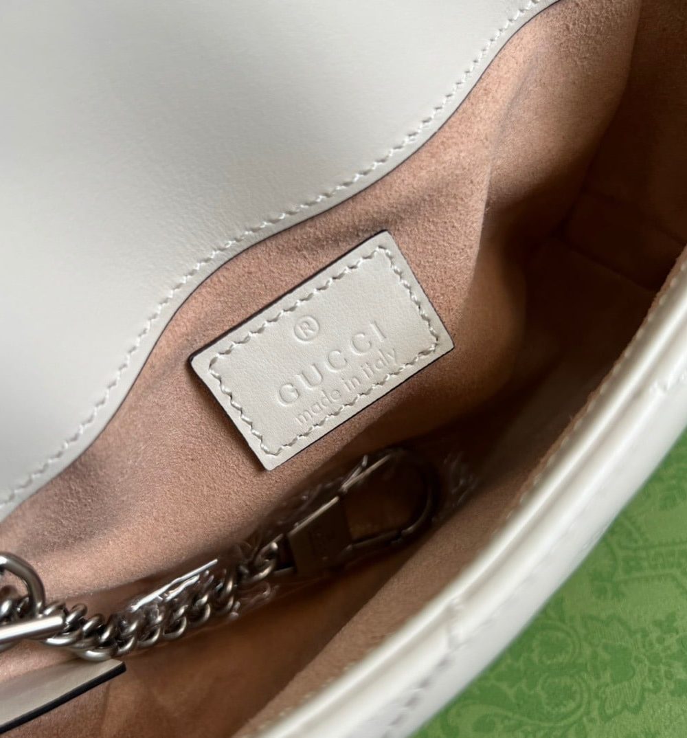 1:1 Replica Gucci Marmont Super Mini Bag White For Women, Women's Bags 6.2in/17cm GG