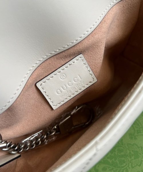 1:1 Replica Gucci Marmont Super Mini Bag White For Women, Women's Bags 6.2in/17cm GG