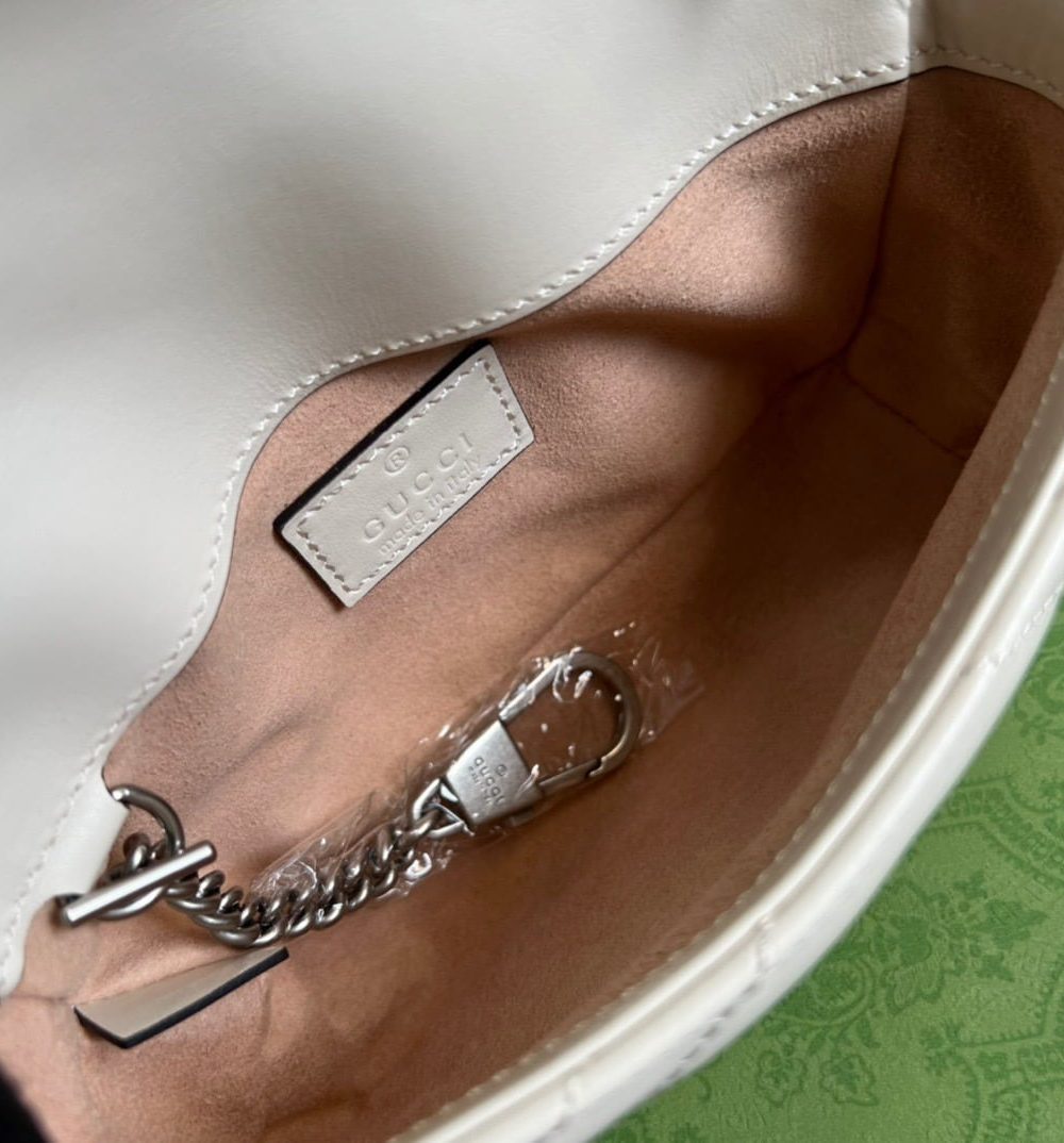 1:1 Replica Gucci Marmont Super Mini Bag White For Women, Women's Bags 6.2in/17cm GG