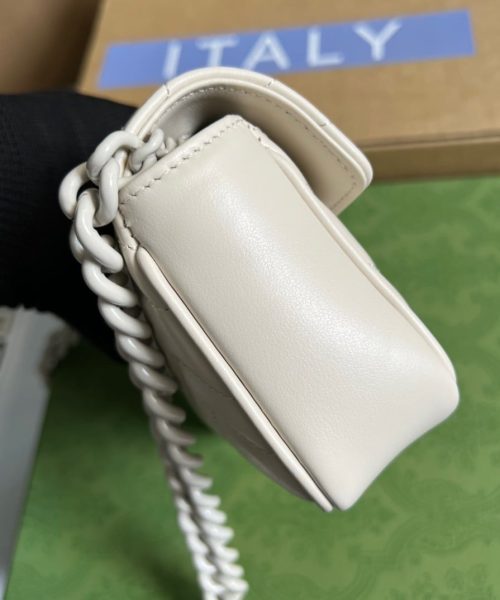 1:1 Replica Gucci Marmont Super Mini Bag White For Women, Women's Bags 6.2in/17cm GG