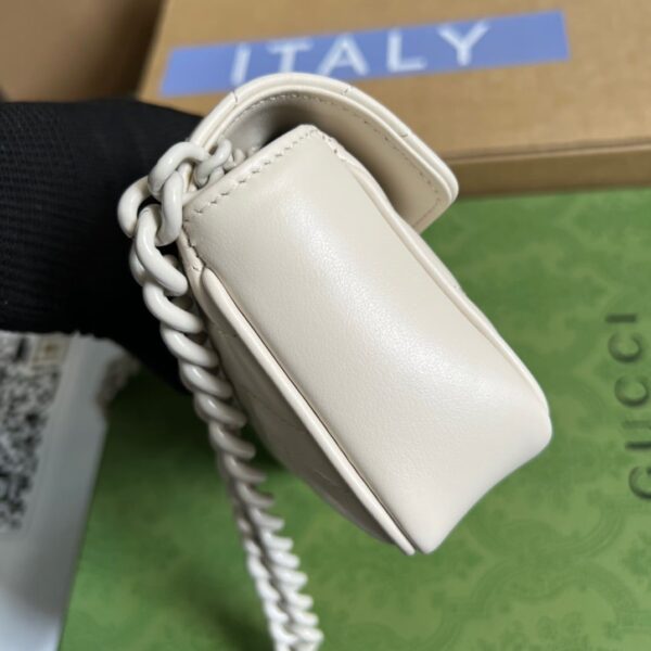 1:1 Replica Gucci Marmont Super Mini Bag White For Women, Women's Bags 6.2in/17cm GG