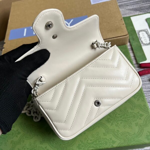 1:1 Replica Gucci Marmont Super Mini Bag White For Women, Women's Bags 6.2in/17cm GG