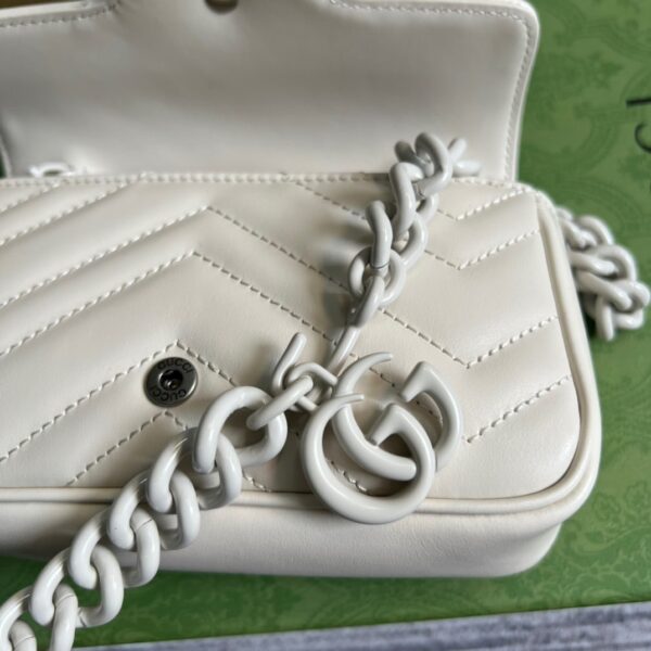 1:1 Replica Gucci Marmont Super Mini Bag White For Women, Women's Bags 6.2in/17cm GG