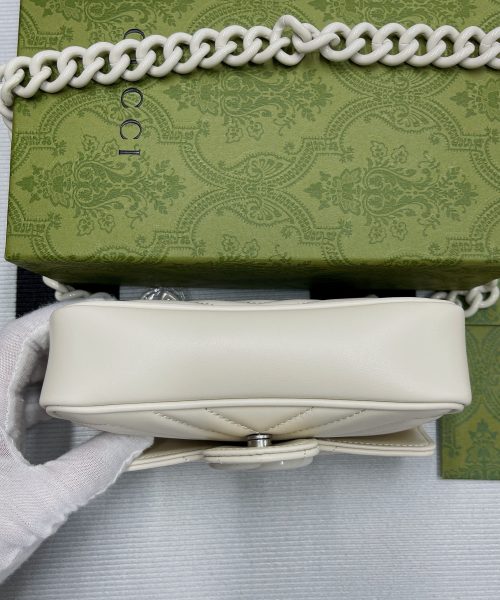 1:1 Replica Gucci Marmont Super Mini Bag White For Women, Women's Bags 6.2in/17cm GG
