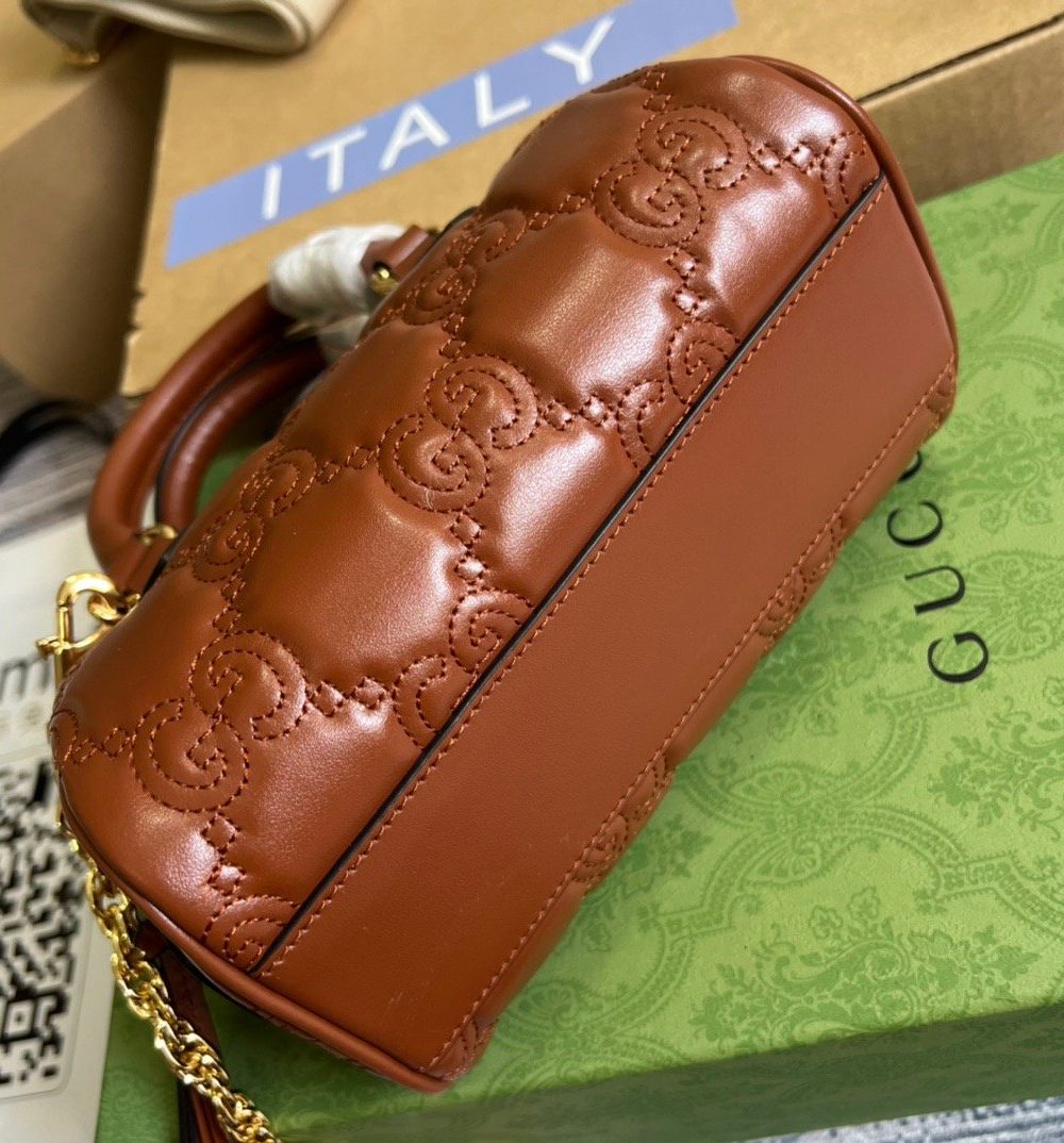 1:1 Replica Gucci Matelassé Top Handle Bag Red For Women, Women's Bags 7.5in/19cm GG