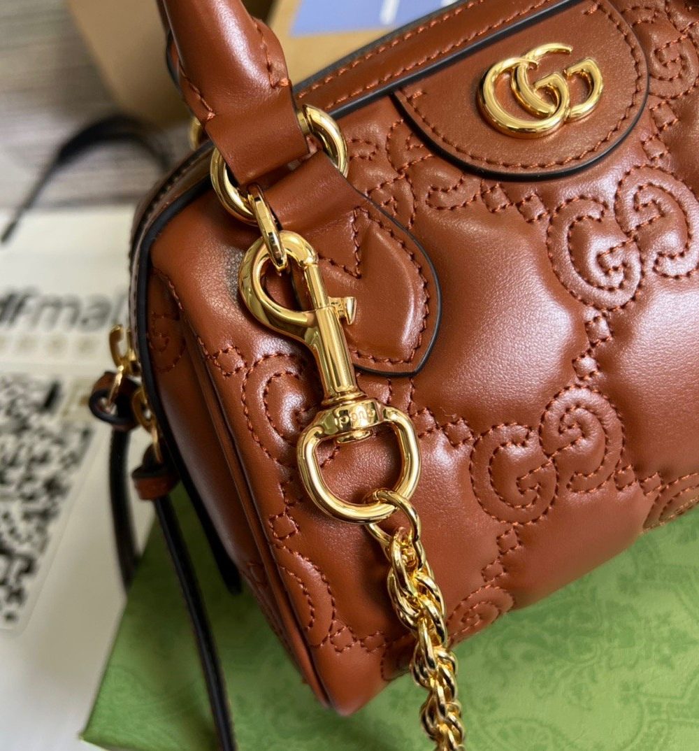 1:1 Replica Gucci Matelassé Top Handle Bag Red For Women, Women's Bags 7.5in/19cm GG