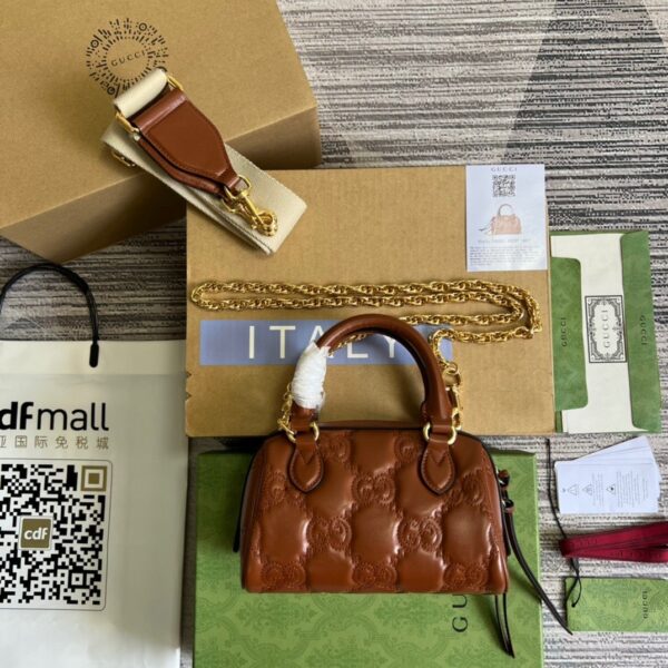 1:1 Replica Gucci Matelassé Top Handle Bag Red For Women, Women's Bags 7.5in/19cm GG