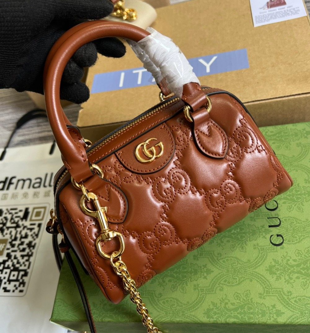 1:1 Replica Gucci Matelassé Top Handle Bag Red For Women, Women's Bags 7.5in/19cm GG