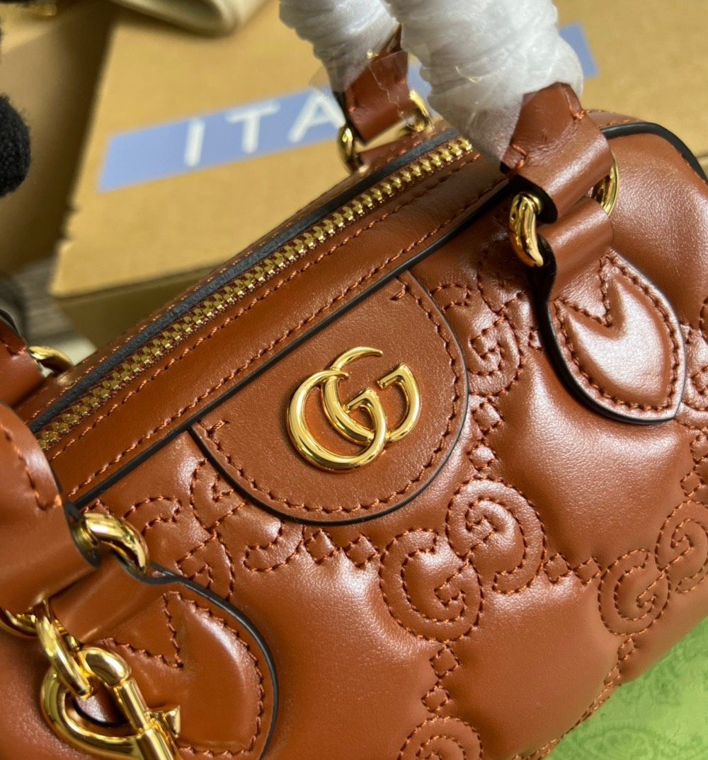 1:1 Replica Gucci Matelassé Top Handle Bag Red For Women, Women's Bags 7.5in/19cm GG