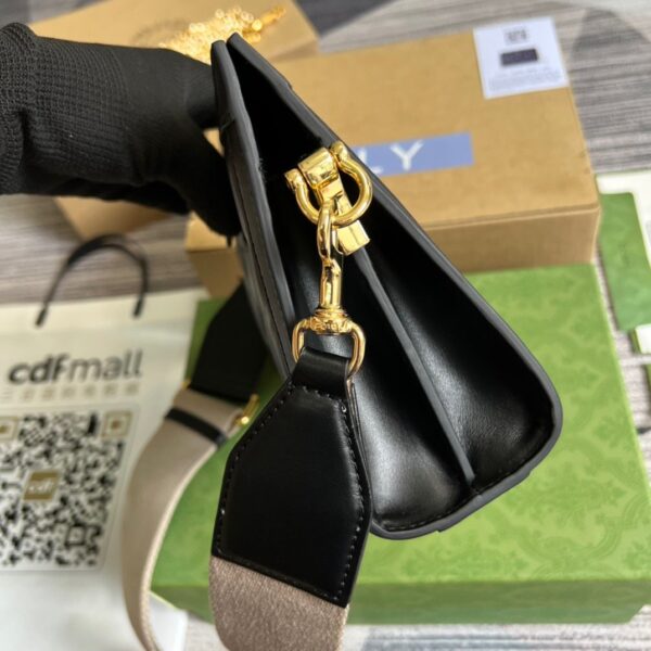 1:1 Replica Gucci Matelasse Shoulder Bag Black For Women, Women's Bags 10.2in/26cm GG