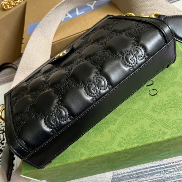 1:1 Replica Gucci Matelasse Shoulder Bag Black For Women, Women's Bags 10.2in/26cm GG