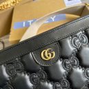 1:1 Replica Gucci Matelasse Shoulder Bag Black For Women, Women's Bags 10.2in/26cm GG