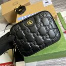 1:1 Replica Gucci Matelasse Shoulder Bag Black For Women, Women's Bags 8.5in/22cm GG 702234 UM8HG 1046