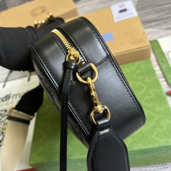 1:1 Replica Gucci Matelasse Shoulder Bag Black For Women, Women's Bags 8.5in/22cm GG 702234 UM8HG 1046