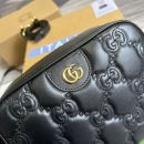 1:1 Replica Gucci Matelasse Shoulder Bag Black For Women, Women's Bags 8.5in/22cm GG 702234 UM8HG 1046