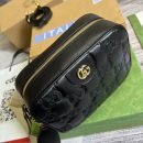 1:1 Replica Gucci Matelasse Shoulder Bag Black For Women, Women's Bags 8.5in/22cm GG 702234 UM8HG 1046