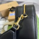 1:1 Replica Gucci Matelasse Shoulder Bag Black For Women, Women's Bags 8.5in/22cm GG 702234 UM8HG 1046