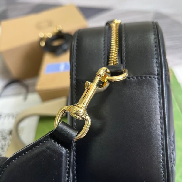 1:1 Replica Gucci Matelasse Shoulder Bag Black For Women, Women's Bags 8.5in/22cm GG 702234 UM8HG 1046